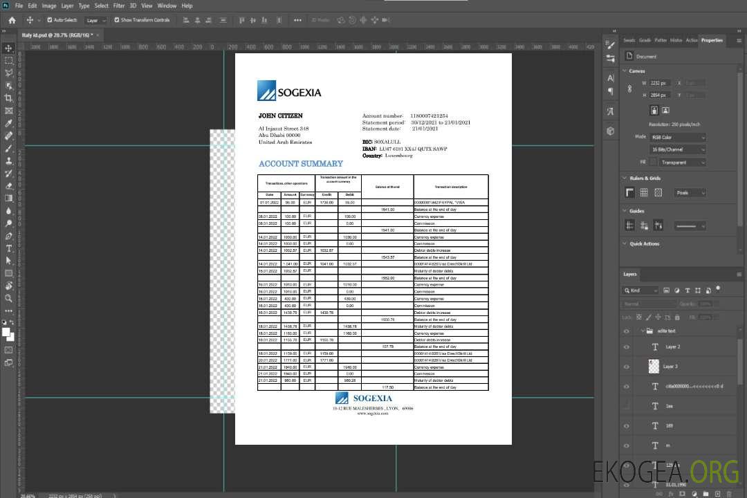 Luxembourg Sogexia Banque xls template